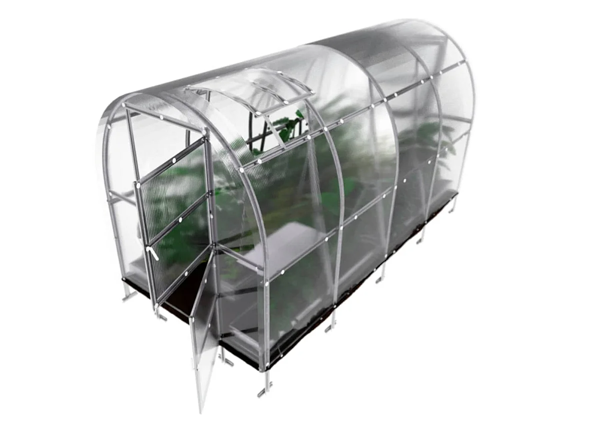 Klasika Greenhouses Slim KLASIKA Gewächshaus 8m² 2m x 4m Mit 6 mm Polycarbonatabdeckung