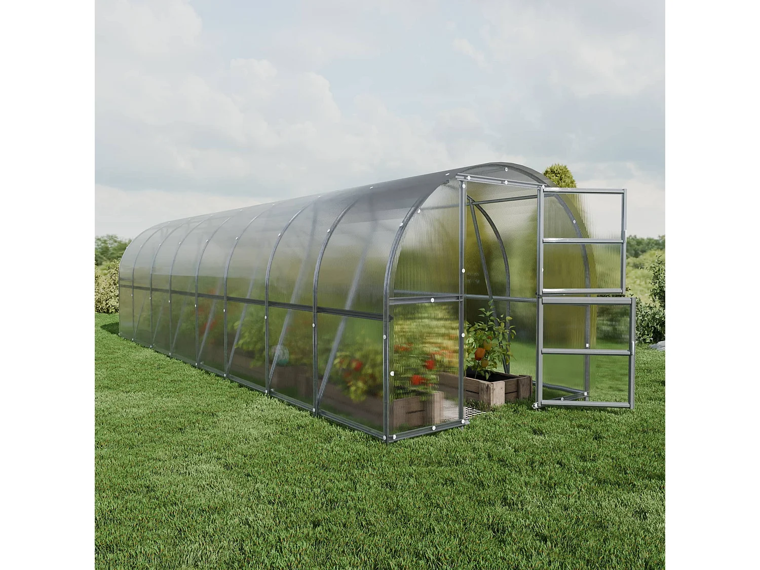 Klasika Greenhouses Baltic LT KLASIKA Gewächshaus 24m² 3m x 8m Mit 4 mm Polycarbonatabdeckung