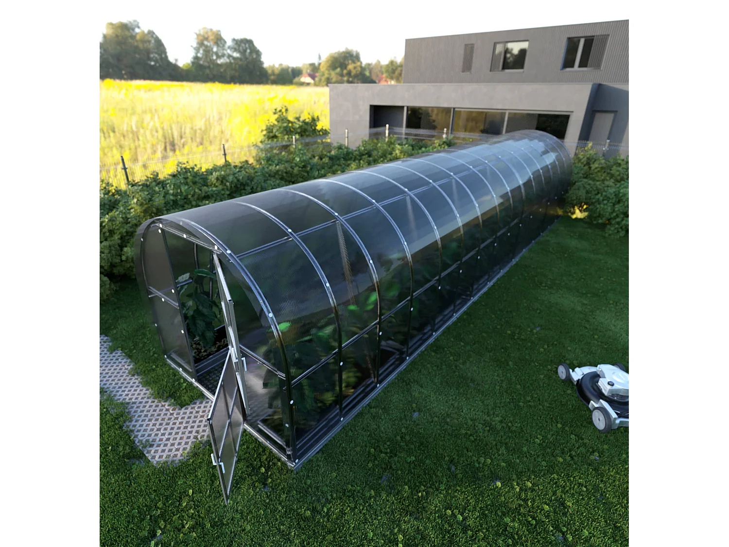 Klasika Greenhouses Arch KLASIKA Gewächshaus 30m² 3m x 10m Mit 4 mm Polycarbonatabdeckung