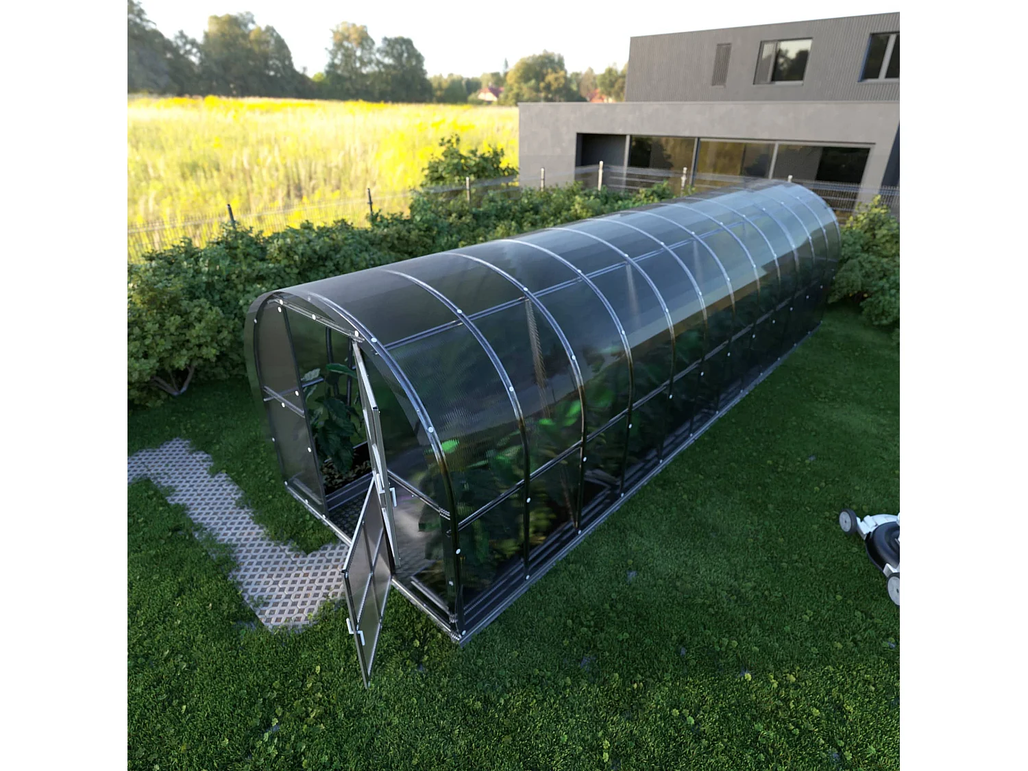 Klasika Greenhouses Arch KLASIKA Serre 30m² 3m x 10m Avec couverture en polycarbonate de 4 mm