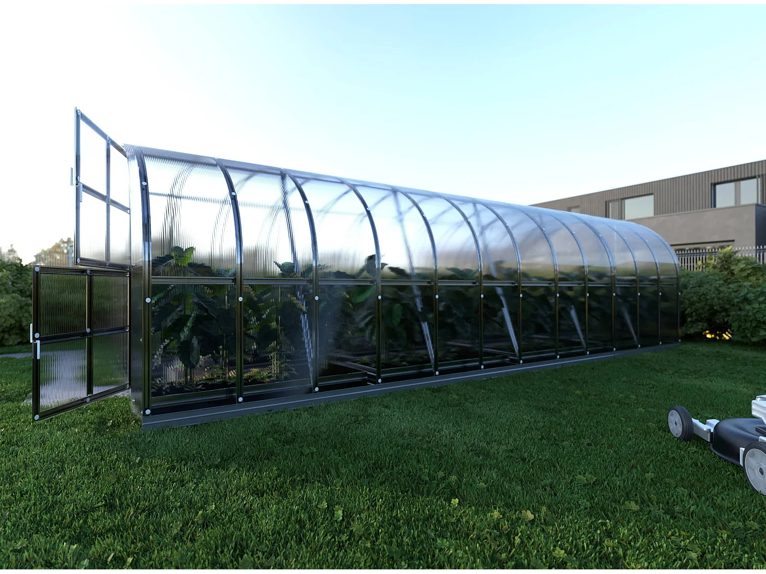 Klasika Greenhouses Arch KLASIKA Serre 30m² 3m x 10m Avec couverture en polycarbonate de 4 mm