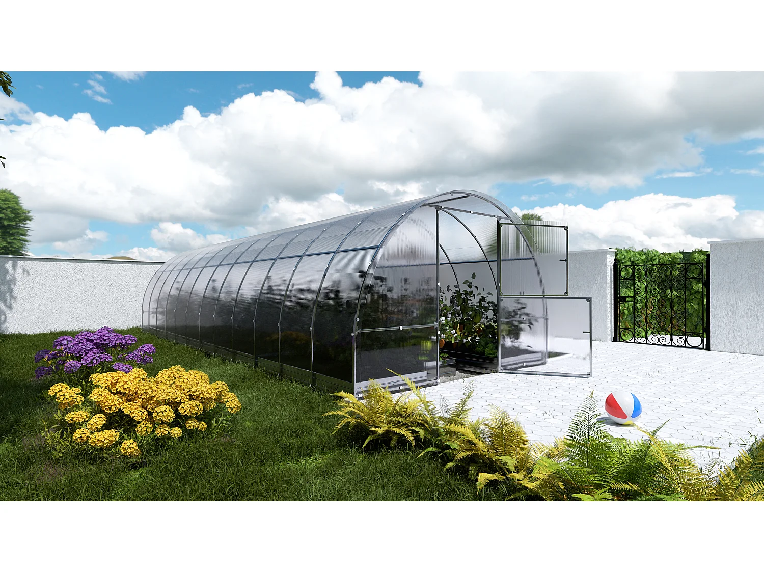 Klasika Greenhouses Easy KLASIKA Gewächshaus 24m² 3m x 8m Mit 4 mm Polycarbonatabdeckung