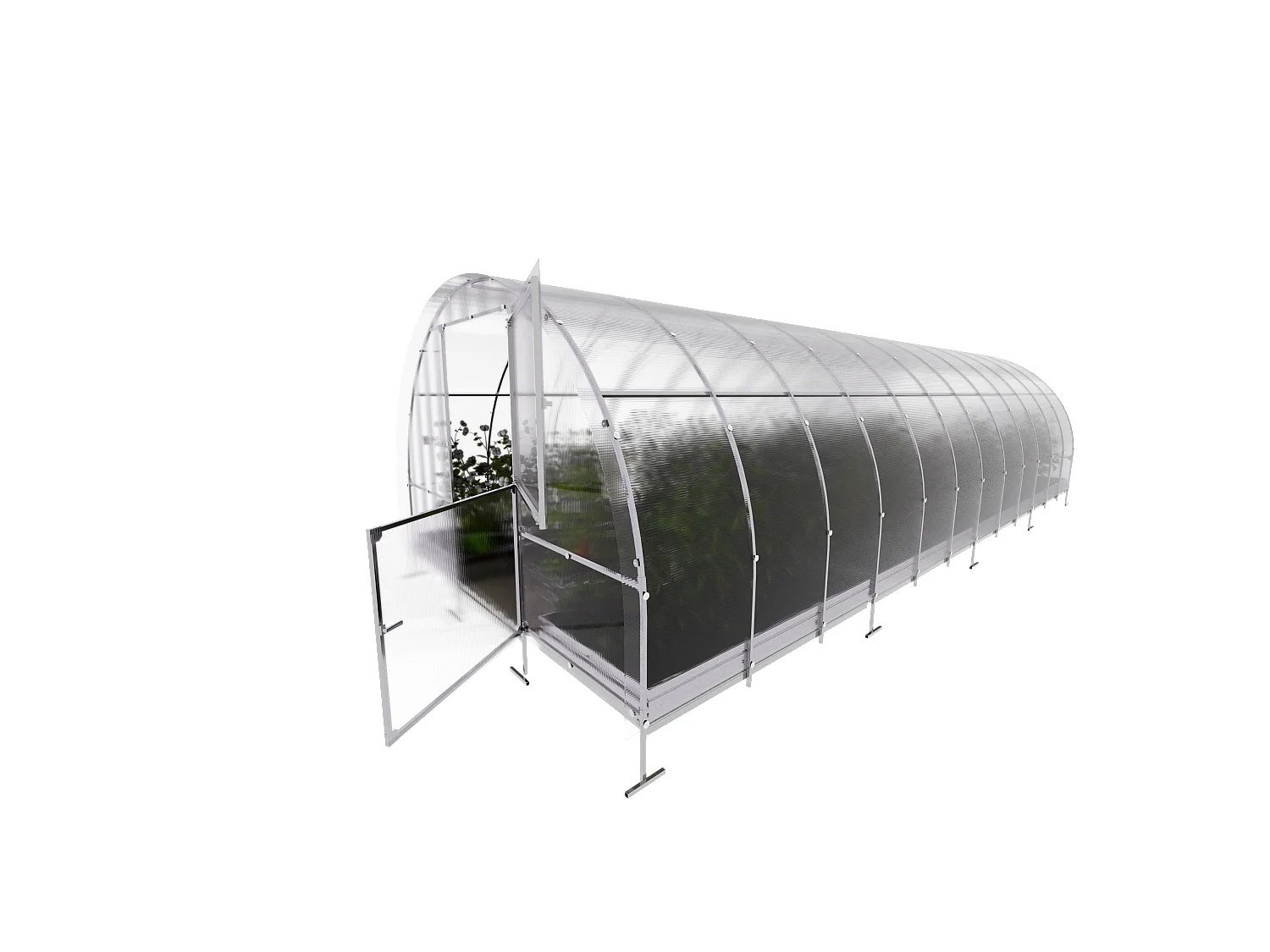 Klasika Greenhouses Easy KLASIKA Gewächshaus 24m² 3m x 8m Mit 4 mm Polycarbonatabdeckung
