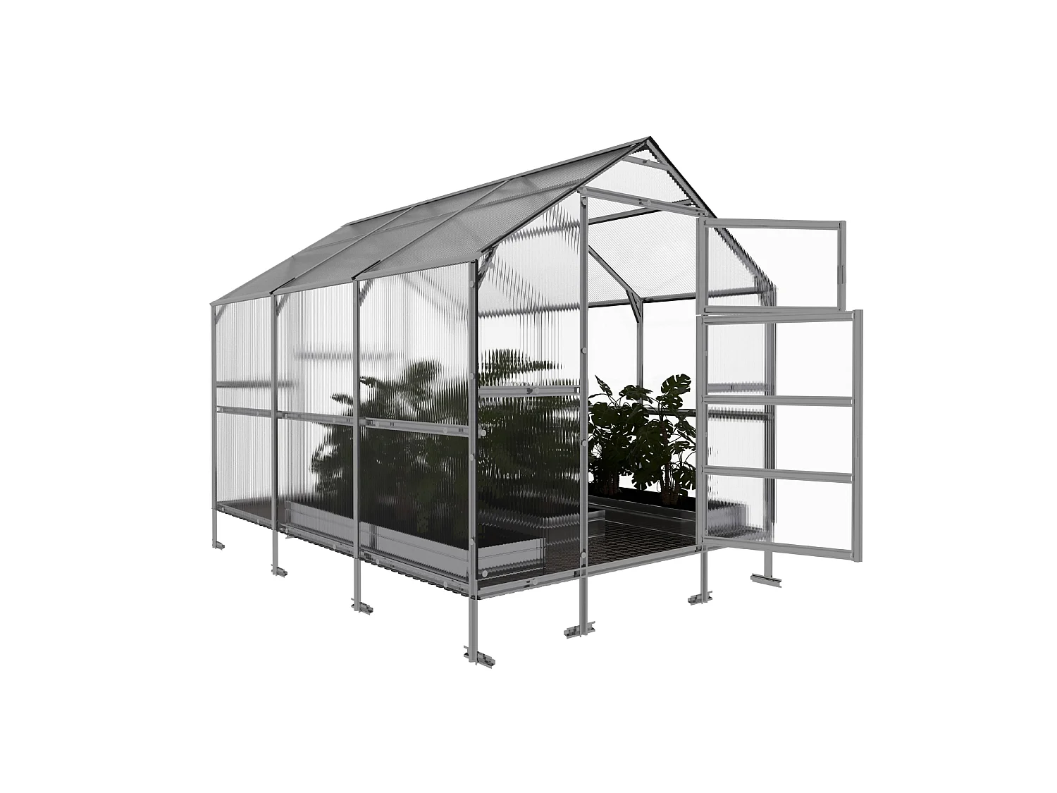 Klasika Greenhouses Bernard KLASIKA Gewächshaus 2,35 x 3 m 7,05 m²  Mit 4 mm Polycarbonatabdeckung
