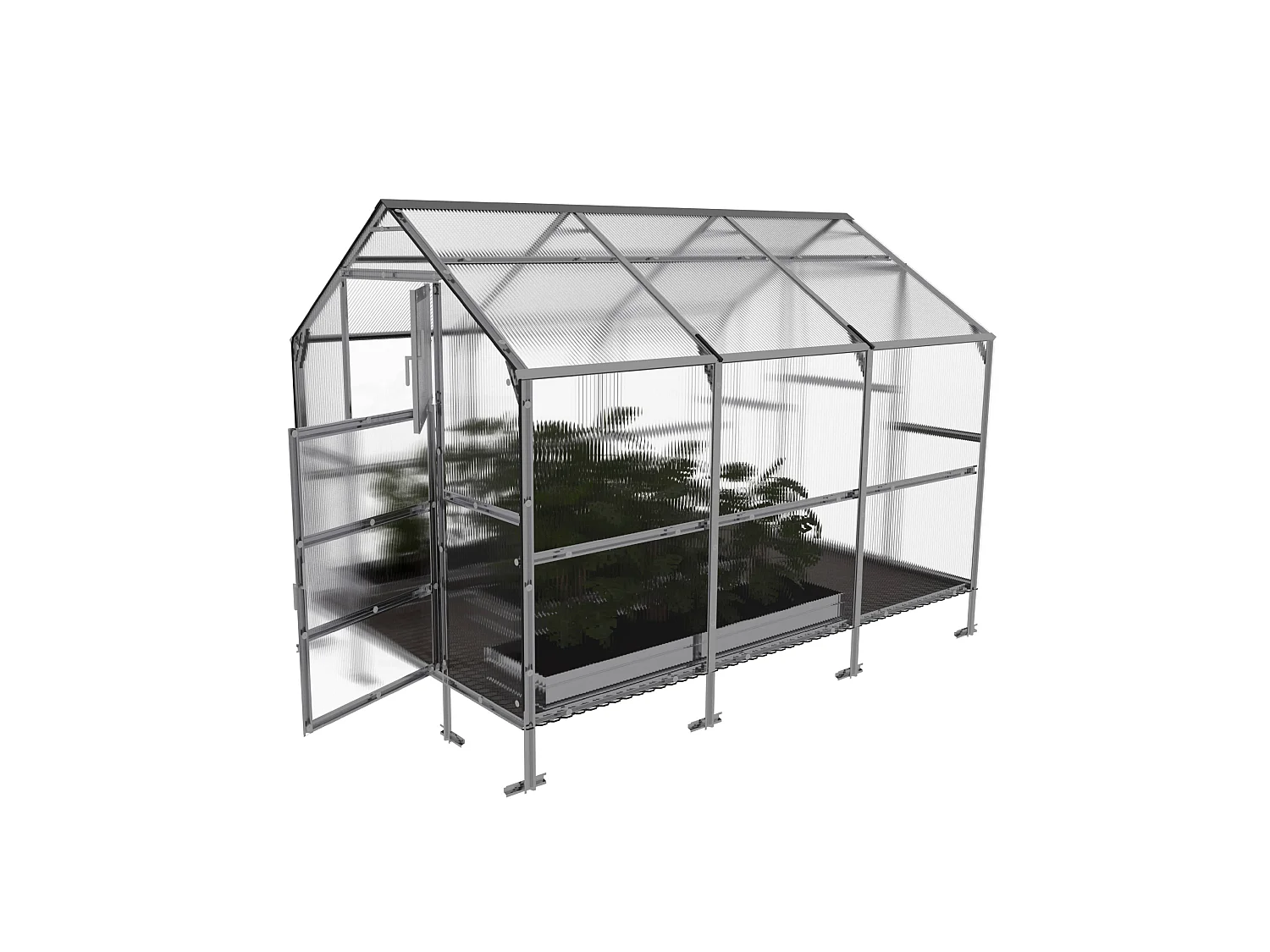 Klasika Greenhouses Bernard KLASIKA Gewächshaus 2,35 x 3 m 7,05 m²  Mit 4 mm Polycarbonatabdeckung