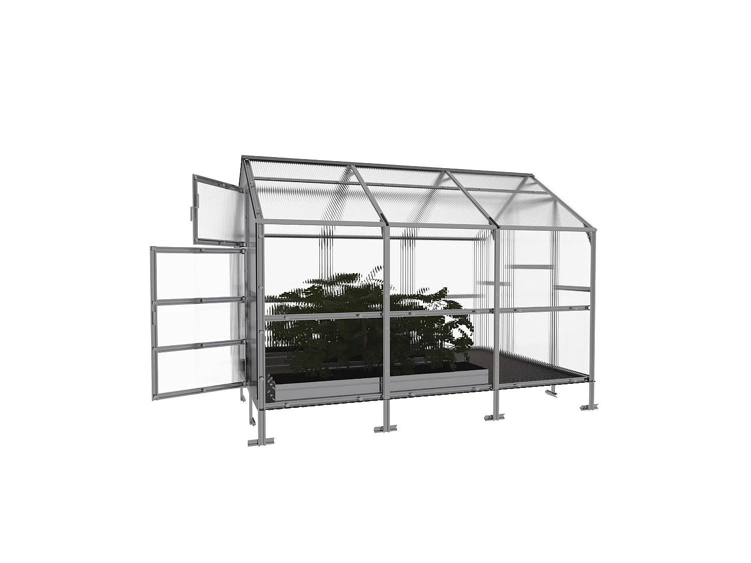 Klasika Greenhouses Bernard KLASIKA Gewächshaus 2,35 x 3 m 7,05 m²  Mit 4 mm Polycarbonatabdeckung