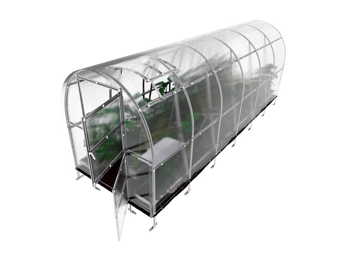 Klasika Greenhouses Slim KLASIKA Gewächshaus 12m² 2m x 6m Mit 6 mm Polycarbonatabdeckung