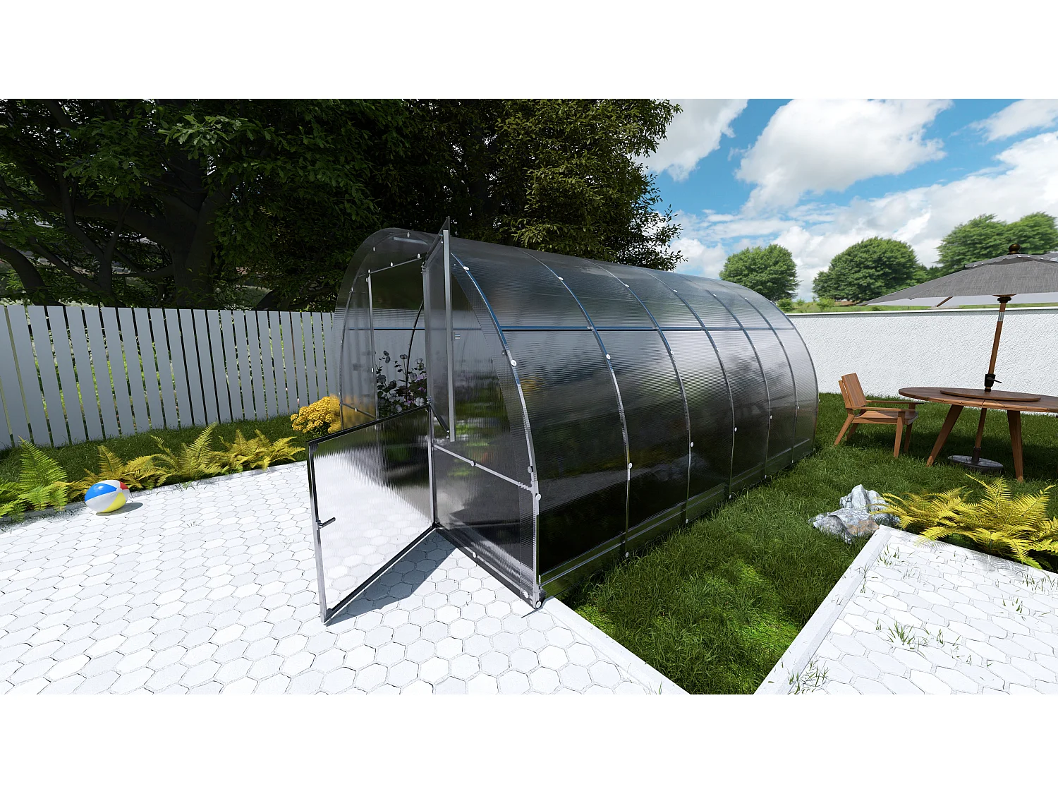 Klasika Greenhouses Easy KLASIKA Gewächshaus 12m² 3m x 4m Mit 6 mm Polycarbonatabdeckung