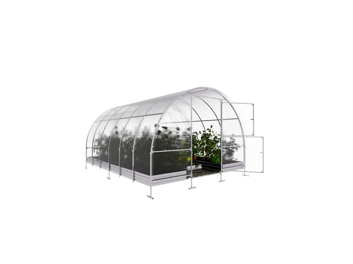 Klasika Greenhouses Easy KLASIKA Gewächshaus 12m² 3m x 4m Mit 6 mm Polycarbonatabdeckung