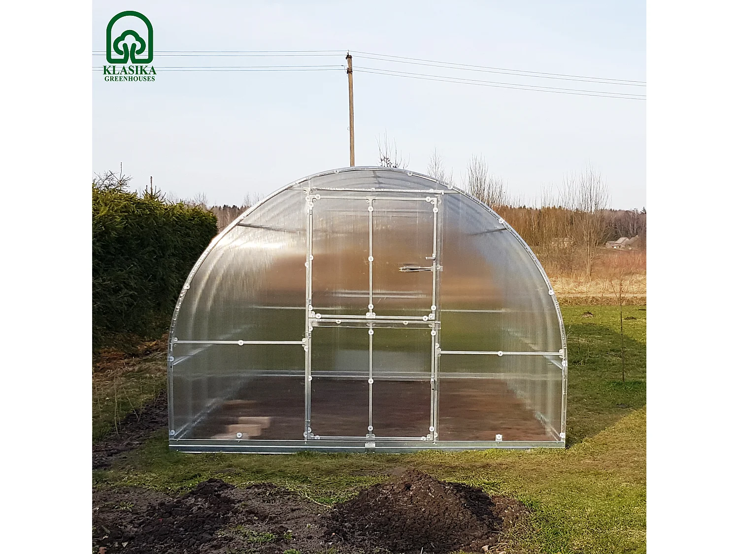 Klasika Greenhouses Tube KLASIKA Serre 30m² 3m x 10m Avec couverture en polycarbonate de 4 mm
