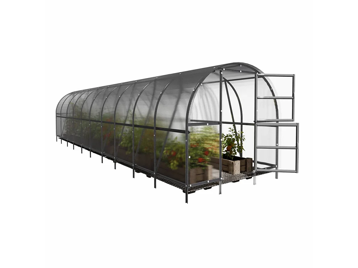Klasika Greenhouses Baltic LT KLASIKA Gewächshaus 36m² 3m x 12m Mit 4 mm Polycarbonatabdeckung