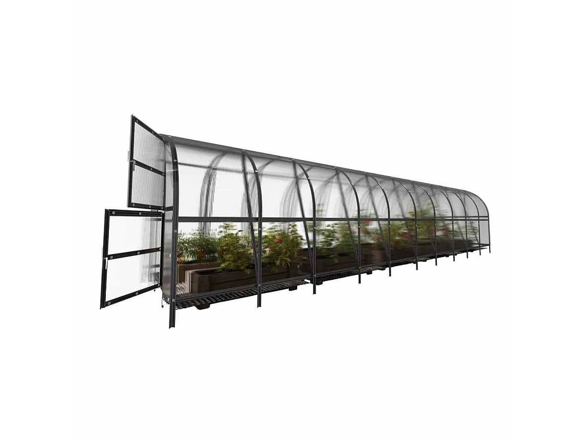 Klasika Greenhouses Baltic LT KLASIKA Gewächshaus 36m² 3m x 12m Mit 4 mm Polycarbonatabdeckung