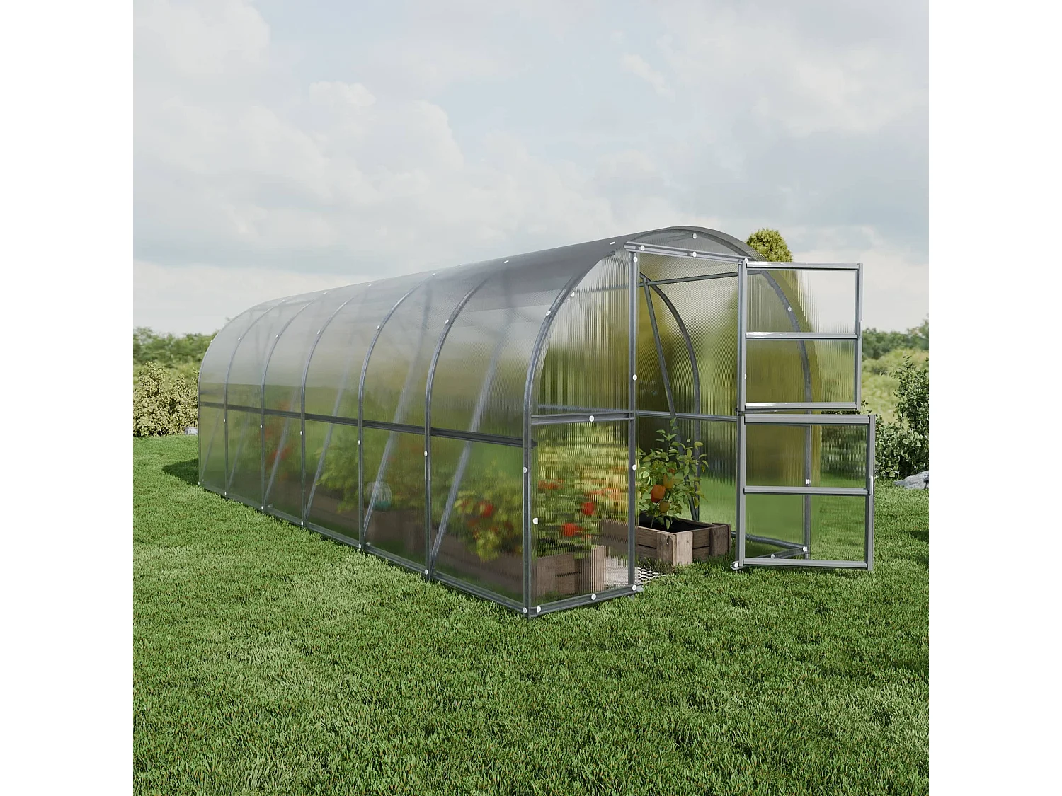 KLASIKA BALTIC EXTRA LT 3x6m Gewächshaus aus Polycarbonat mit Automatischen Funktionen und Bewässerungssystem