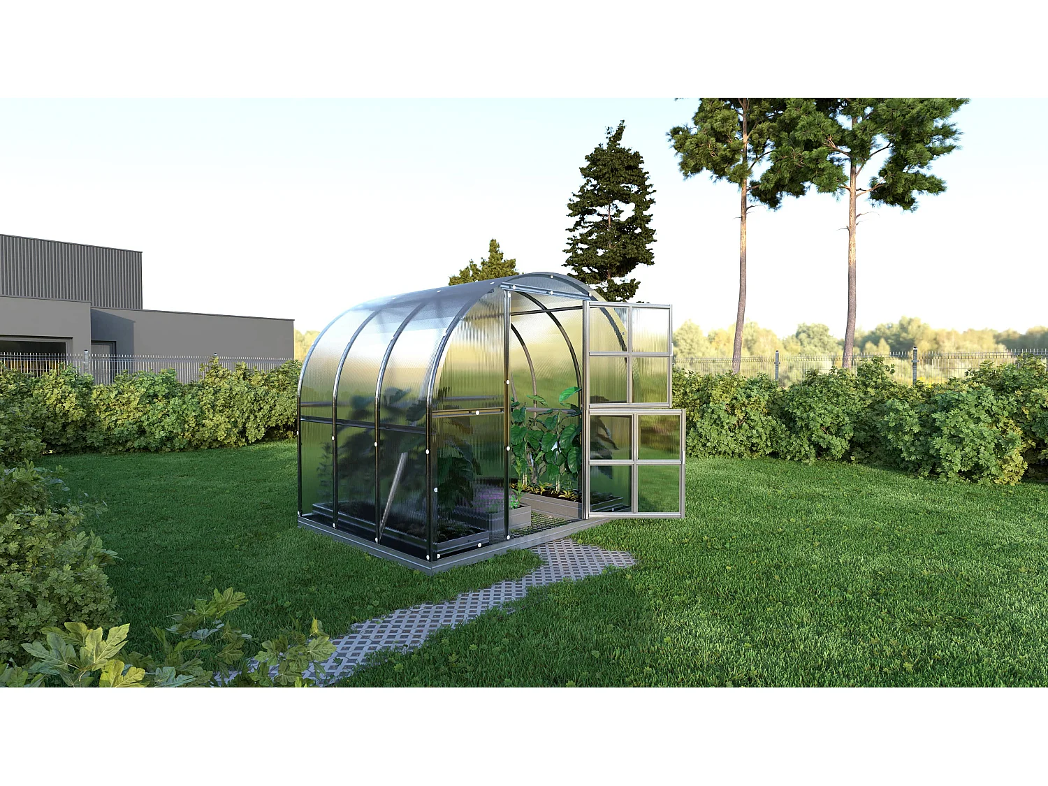Klasika Greenhouses Arch KLASIKA Gewächshaus 6m² 3m x 2m Mit 6 mm Polycarbonatabdeckung