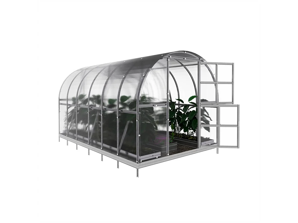 Klasika Greenhouses Arch KLASIKA Serre 6m² 3m x 2m Avec couverture en polycarbonate de 6 mm