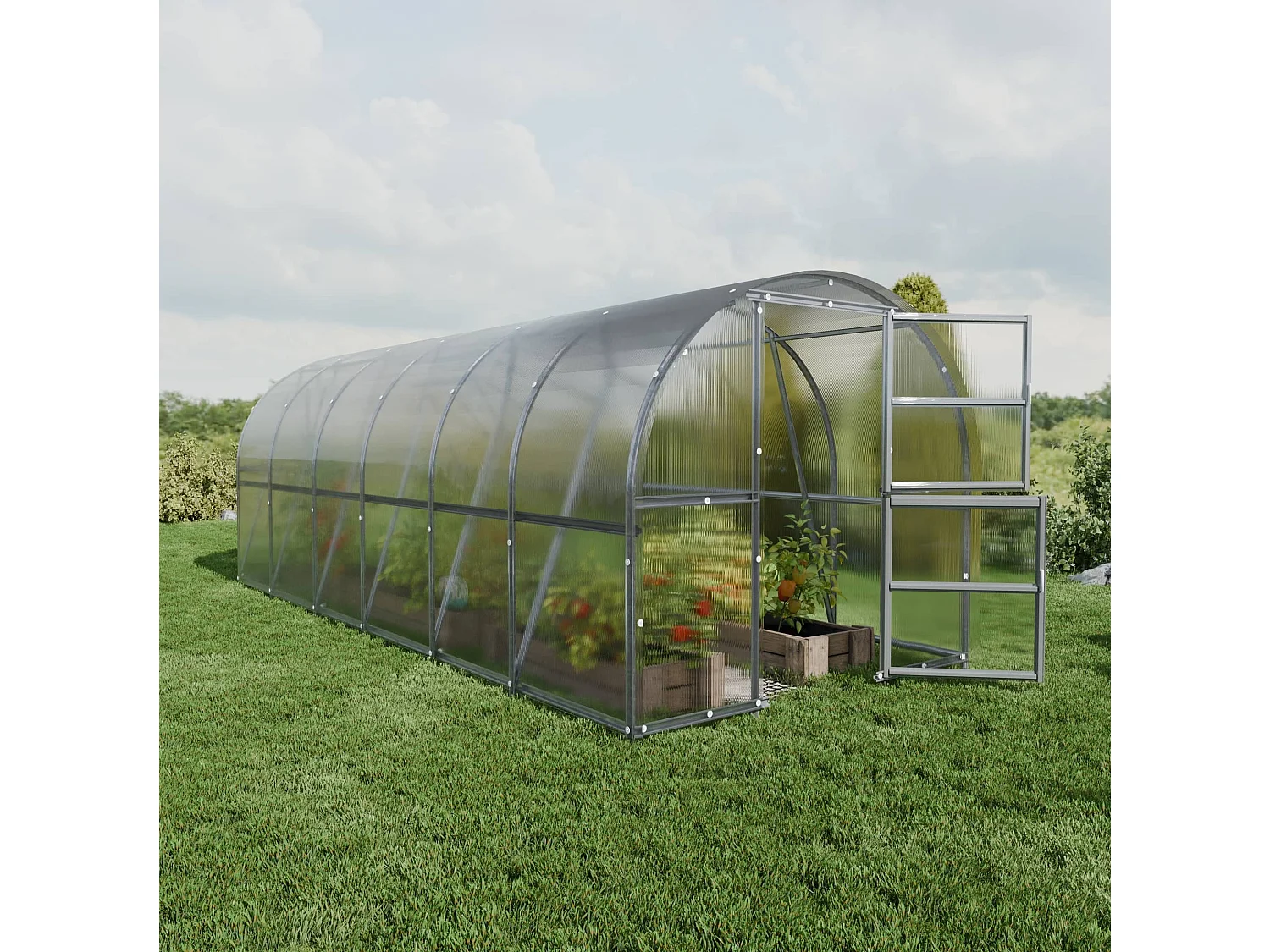 Klasika Greenhouses Baltic LT KLASIKA Gewächshaus 18m² 3m x 6m Mit 4 mm Polycarbonatabdeckung