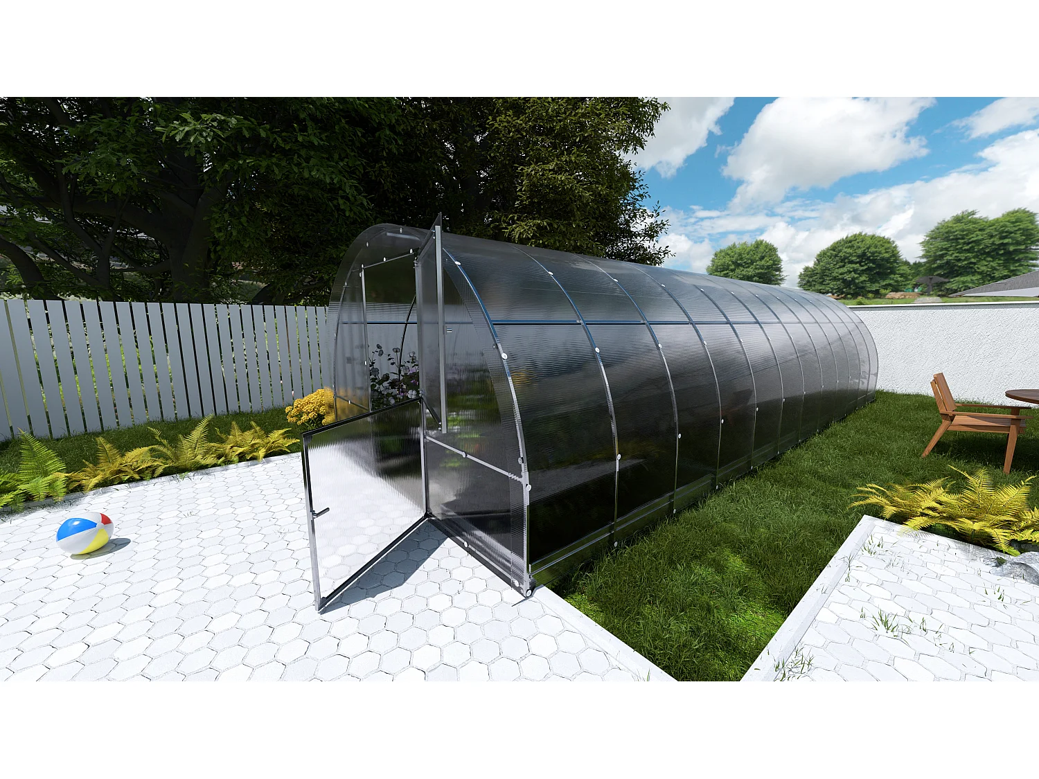 Klasika Greenhouses Easy KLASIKA Gewächshaus 24m² 3m x 8m Mit 6 mm Polycarbonatabdeckung