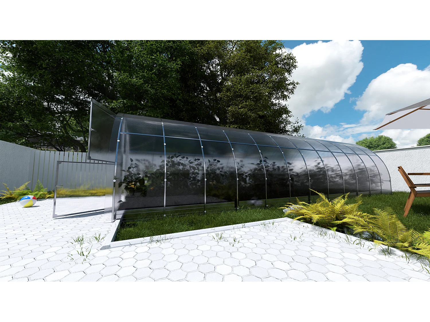 Klasika Greenhouses Easy KLASIKA Gewächshaus 24m² 3m x 8m Mit 6 mm Polycarbonatabdeckung