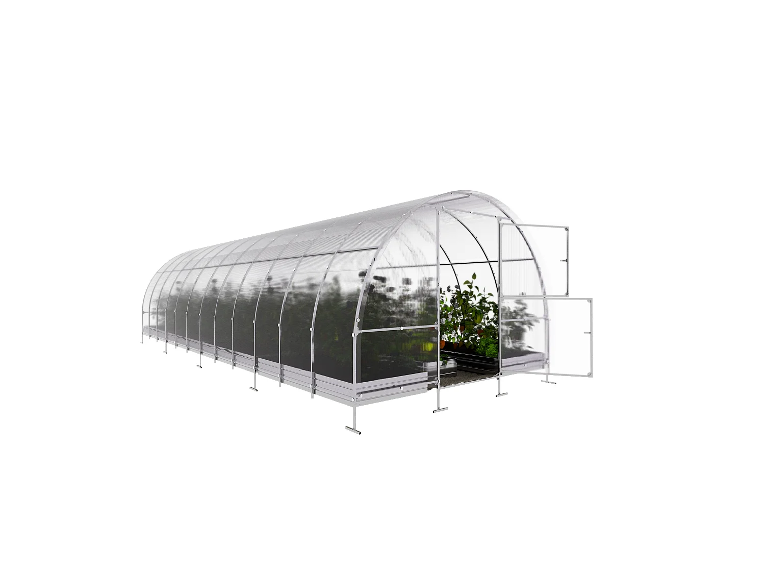 Klasika Greenhouses Easy KLASIKA Gewächshaus 24m² 3m x 8m Mit 6 mm Polycarbonatabdeckung