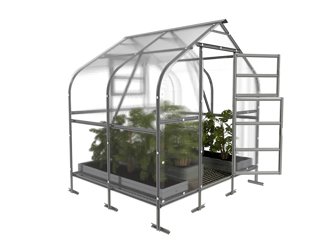Klasika Greenhouses Drop KLASIKA Gewächshaus 5m² 2,5m x 2m Mit 6 mm Polycarbonatabdeckung