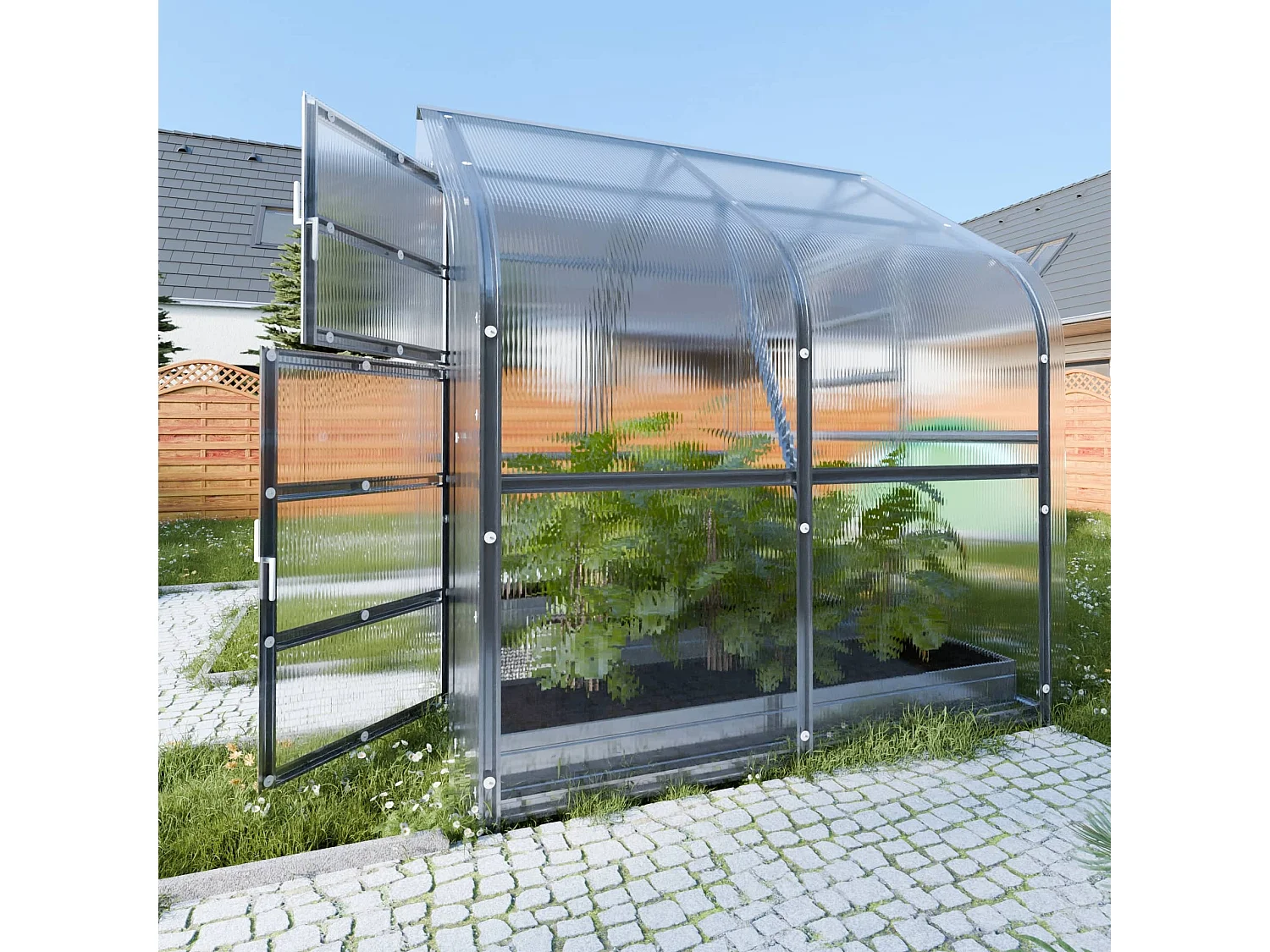 Klasika Greenhouses Drop KLASIKA Gewächshaus 5m² 2,5m x 2m Mit 6 mm Polycarbonatabdeckung