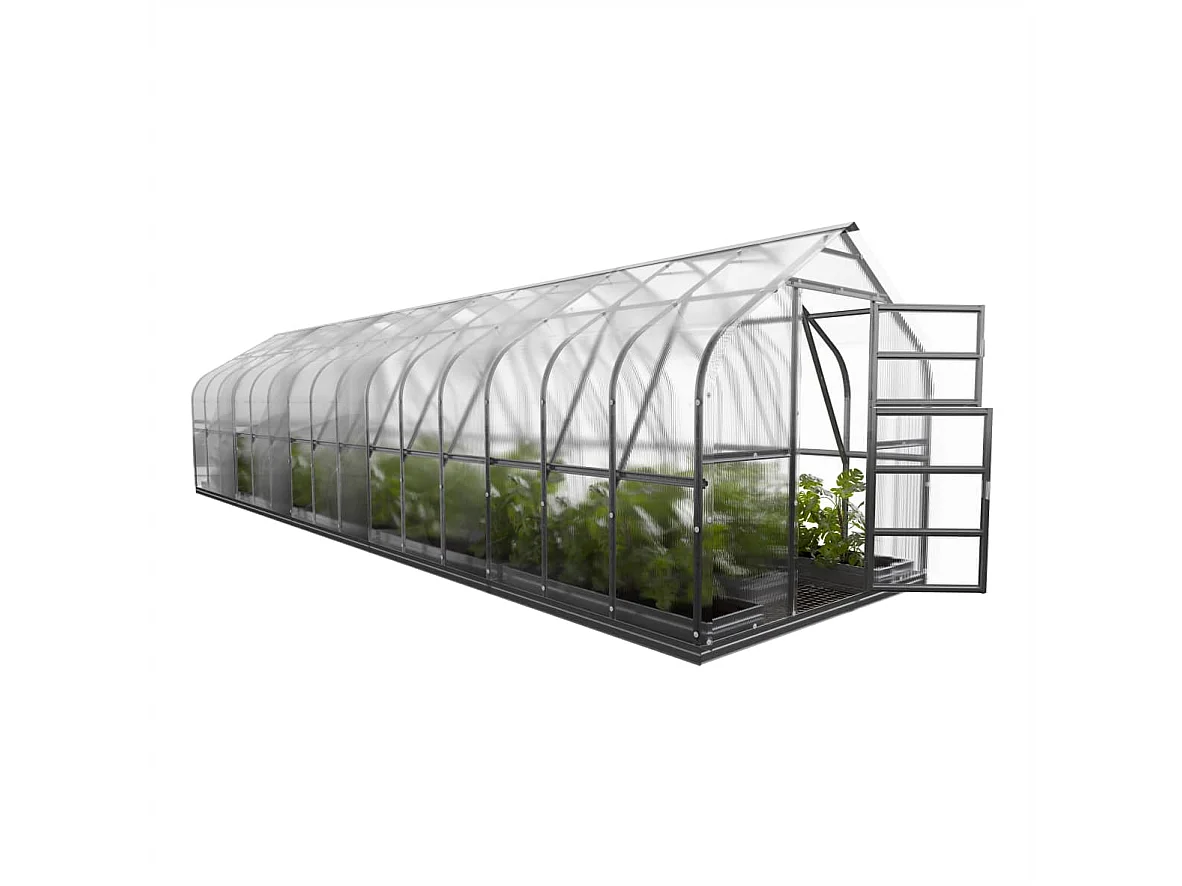 Klasika Greenhouses Standart KLASIKA Gewächshaus 30m² 2,5m x 12m Mit 4 mm Polycarbonatabdeckung 6 Dachfensters
