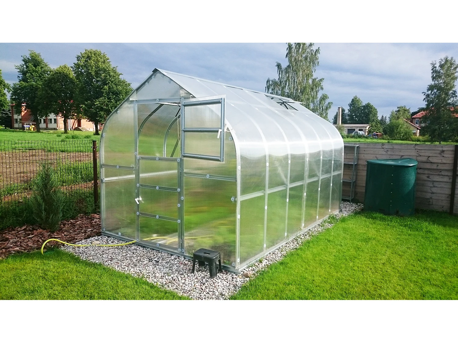 Klasika Greenhouses Standart KLASIKA Serre 30m² 2,5m x 12m Avec couverture en polycarbonate de 4 mm et 6 fenêtres de toit