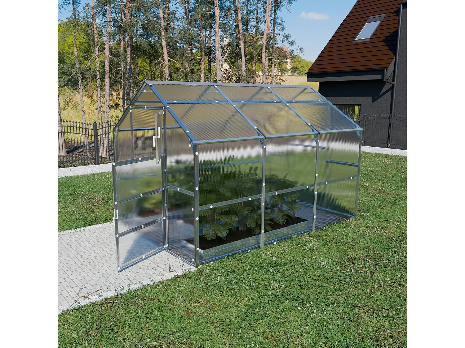 Klasika Greenhouses Bernard KLASIKA Gewächshaus 2,35 x 3 m 7,05 m²  Mit 6 mm Polycarbonatabdeckung