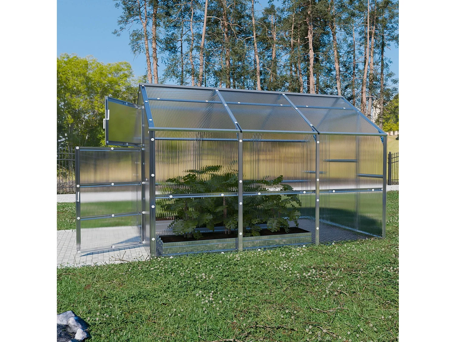 Klasika Greenhouses Bernard KLASIKA Gewächshaus 2,35 x 3 m 7,05 m²  Mit 6 mm Polycarbonatabdeckung