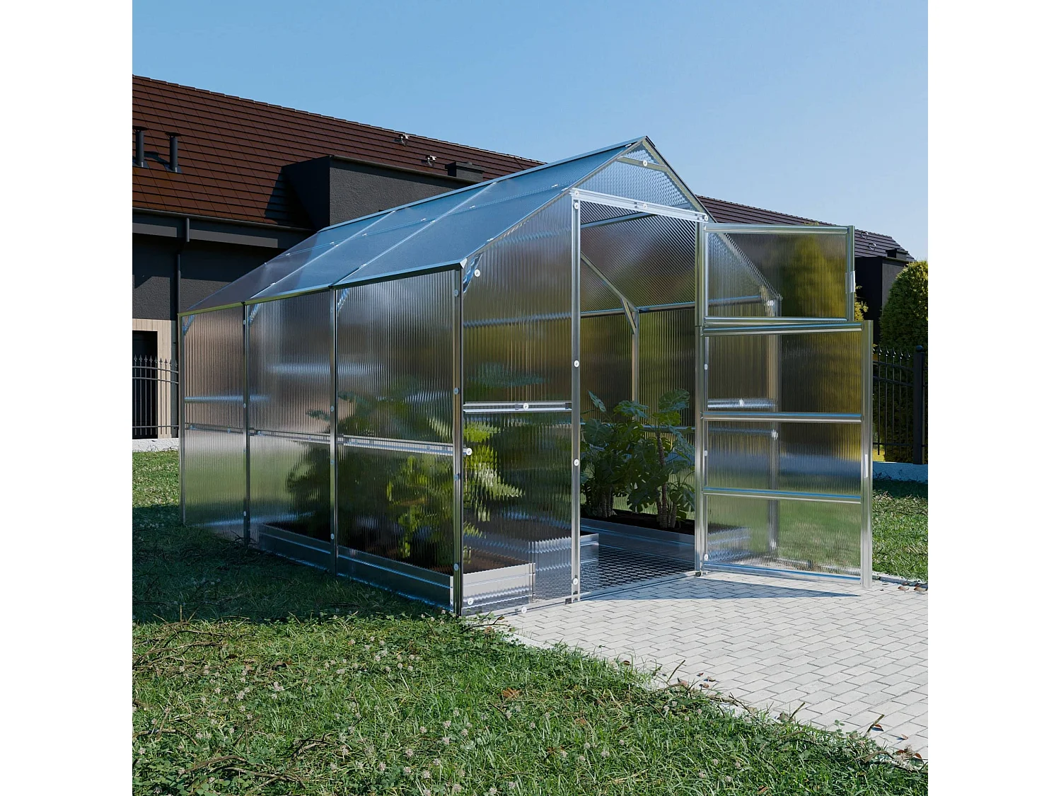 Klasika Greenhouses Bernard KLASIKA Gewächshaus 2,35 x 3 m 7,05 m²  Mit 6 mm Polycarbonatabdeckung
