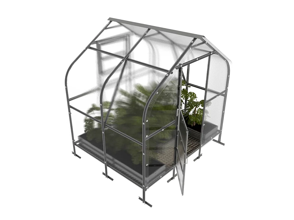 Klasika Greenhouses Drop KLASIKA Gewächshaus 5m² 2,5m x 2m Mit 4 mm Polycarbonatabdeckung