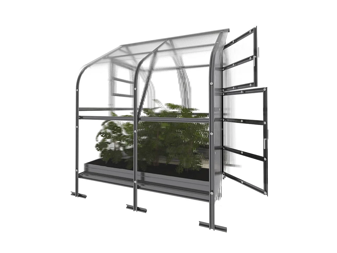 Klasika Greenhouses Drop KLASIKA Gewächshaus 5m² 2,5m x 2m Mit 4 mm Polycarbonatabdeckung