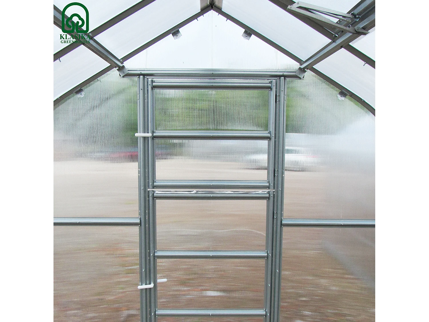 KLASIKA Standard PREMIUM 10m2 Gewächshaus aus Polycarbonat mit Automatischen Dachöffnungen und Bewässerungssystem