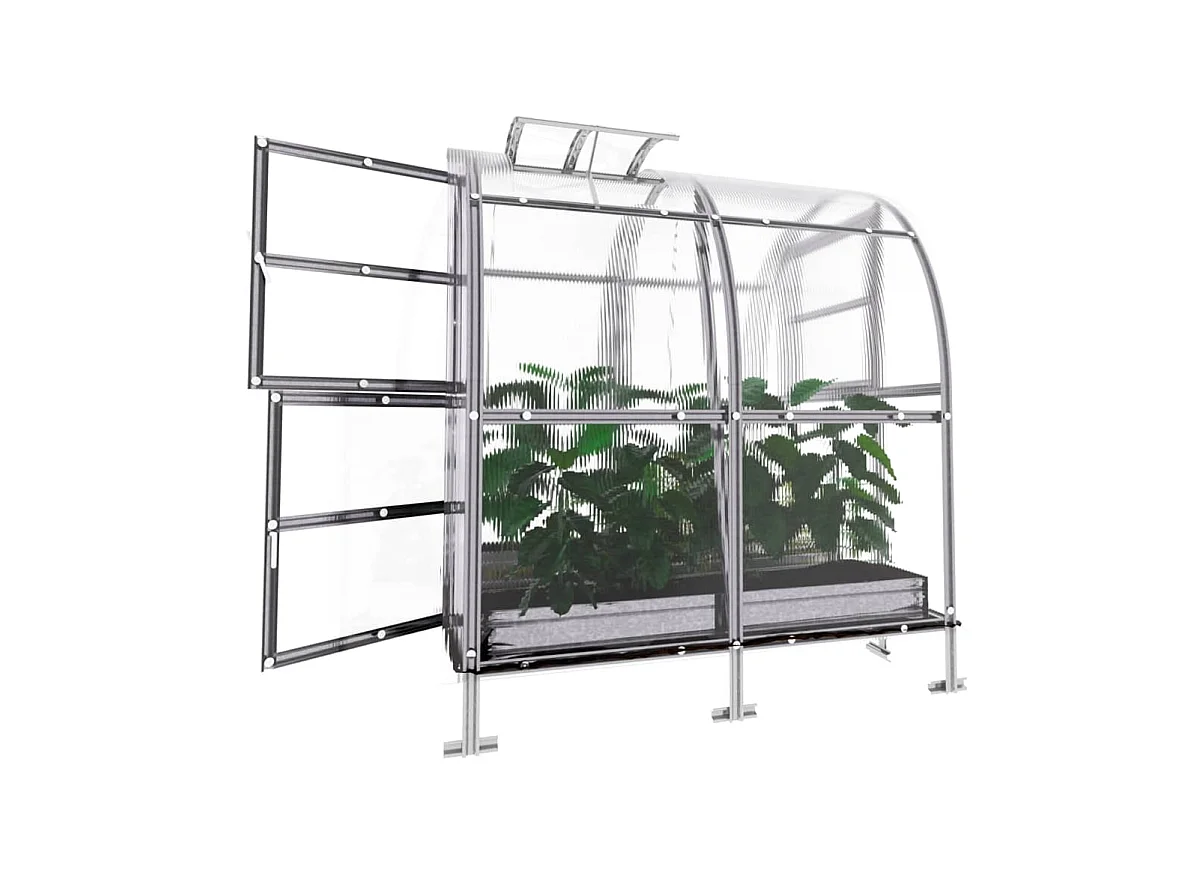 Klasika Greenhouses Slim KLASIKA Gewächshaus 4m² 2m x 2m Mit 6 mm Polycarbonatabdeckung