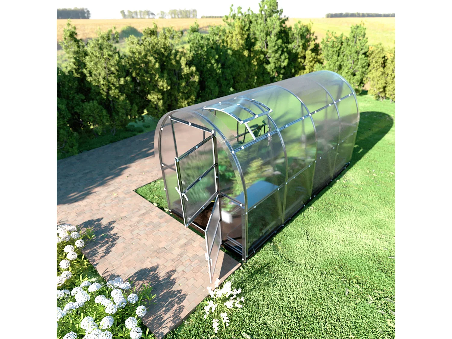 Klasika Greenhouses Slim KLASIKA Serre 4m² 2m x 2m Avec couverture en polycarbonate de 6 mm