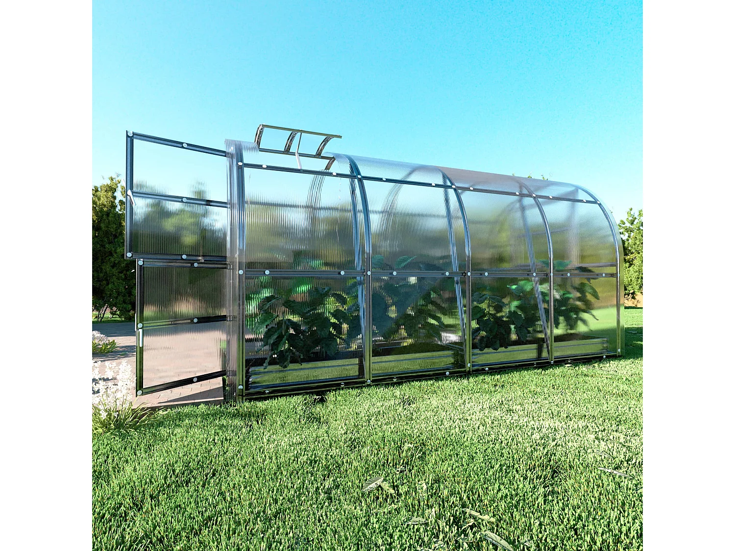 Klasika Greenhouses Slim KLASIKA Serre 4m² 2m x 2m Avec couverture en polycarbonate de 6 mm