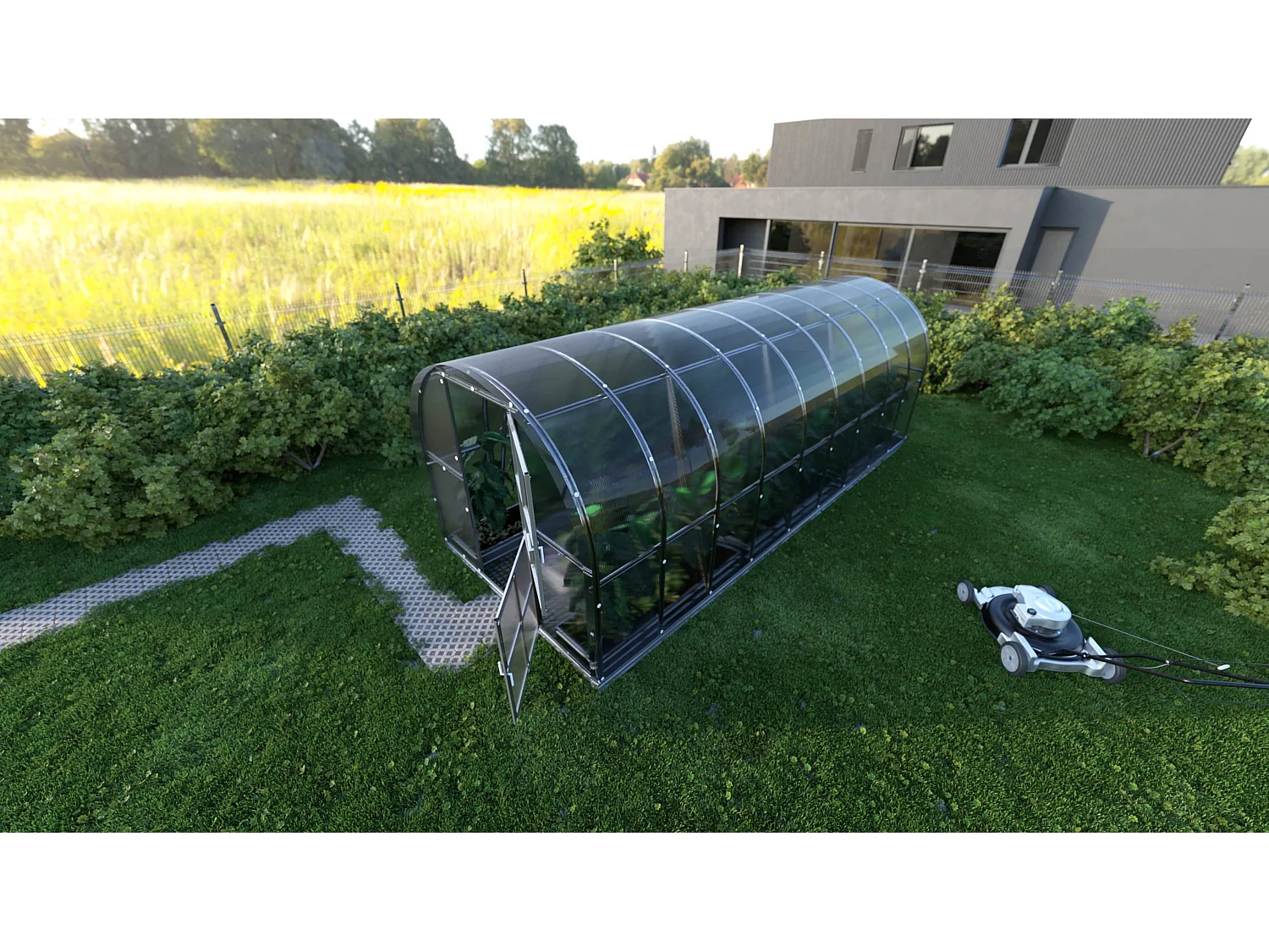 Klasika Greenhouses Arch KLASIKA Gewächshaus 18m² 3m x 6m Mit 6 mm Polycarbonatabdeckung