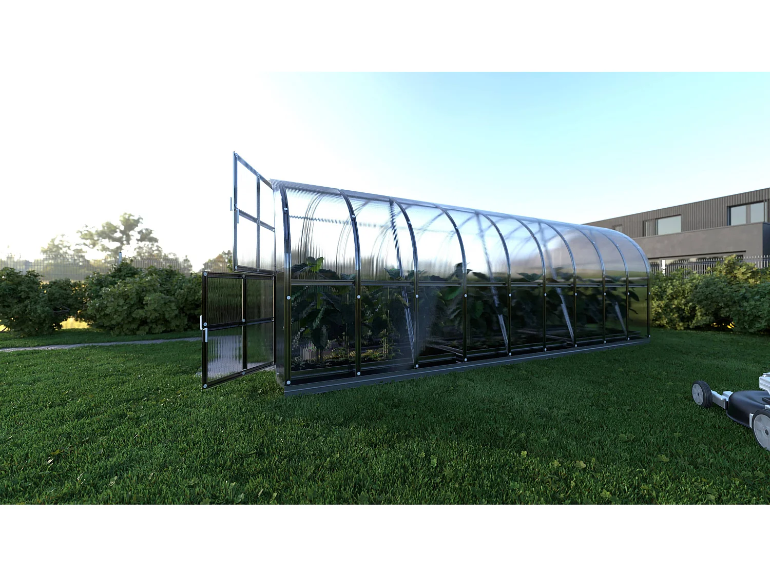 Klasika Greenhouses Arch KLASIKA Gewächshaus 18m² 3m x 6m Mit 6 mm Polycarbonatabdeckung
