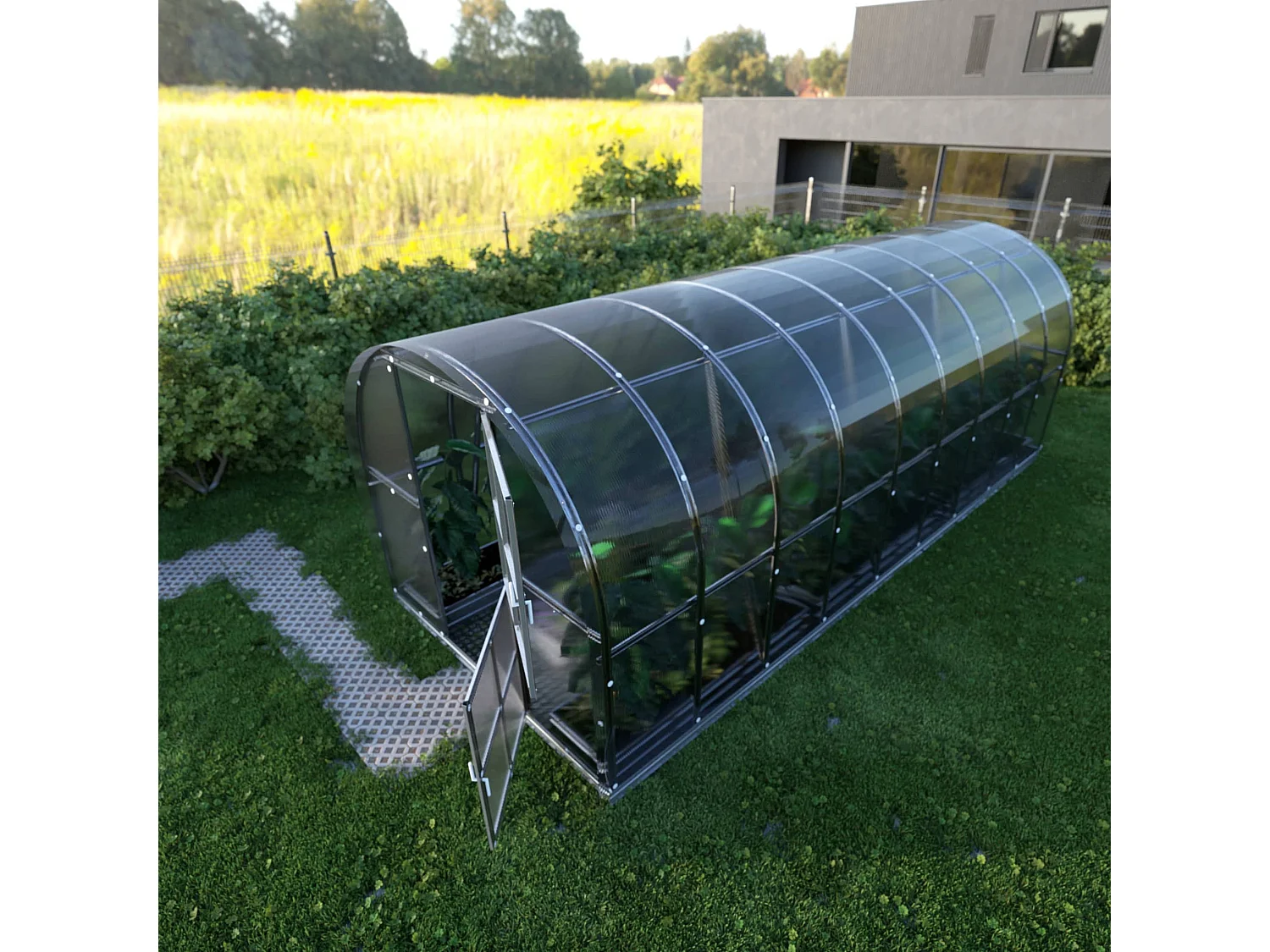 Klasika Greenhouses Arch KLASIKA Serre 18m² 3m x 6m Avec couverture en polycarbonate de 6 mm