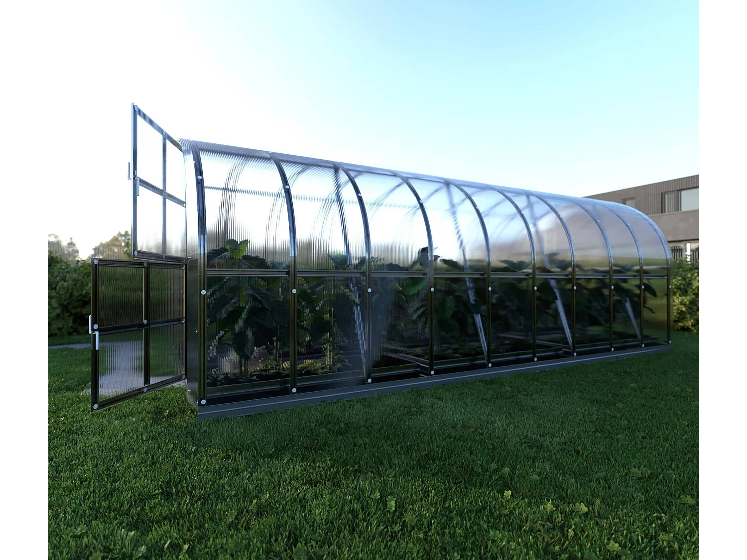 Klasika Greenhouses Arch KLASIKA Serre 18m² 3m x 6m Avec couverture en polycarbonate de 6 mm