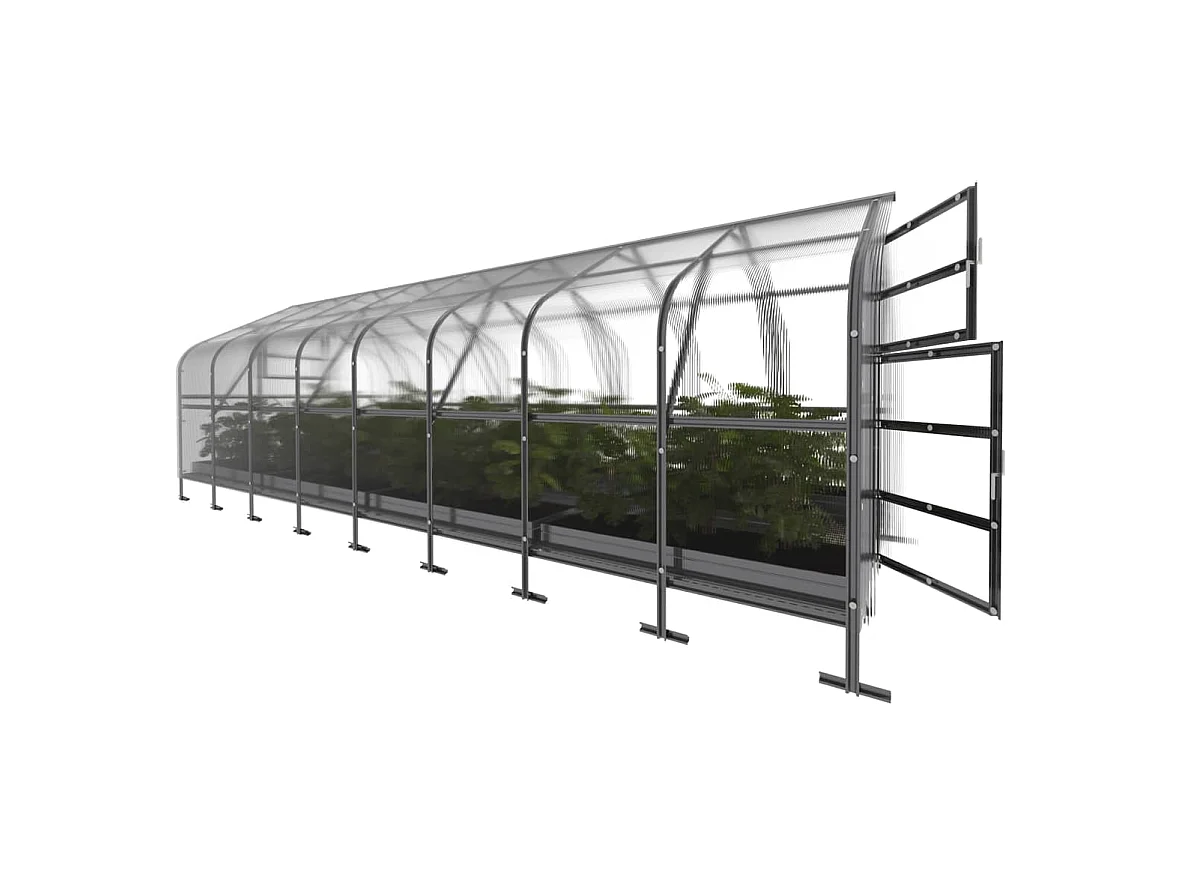 Klasika Greenhouses Drop KLASIKA Gewächshaus 20m² 2,5m x 8m Mit 4 mm Polycarbonatabdeckung