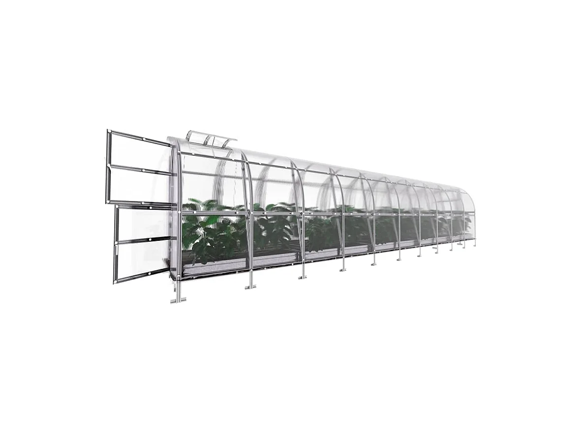 Klasika Greenhouses Slim KLASIKA Gewächshaus 20m² 2m x 10m Mit 4 mm Polycarbonatabdeckung