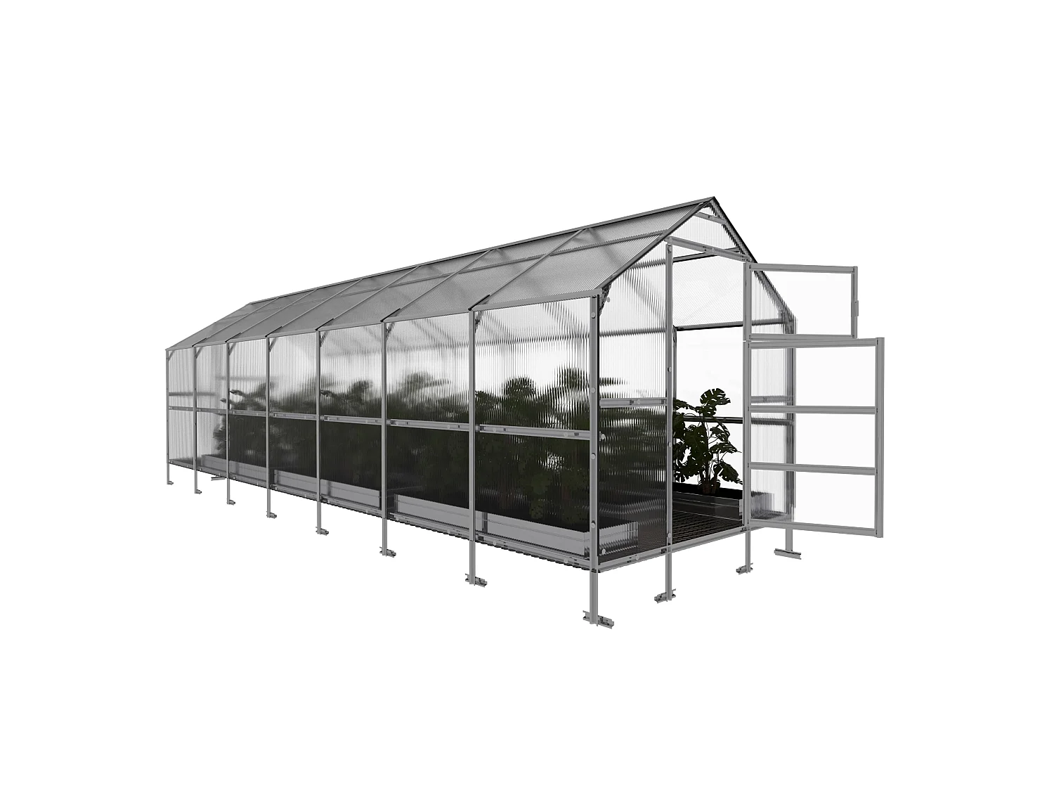 Klasika Greenhouses Bernard KLASIKA Gewächshaus 2,35 x 7 m 16,45 m²  Mit 6 mm Polycarbonatabdeckung
