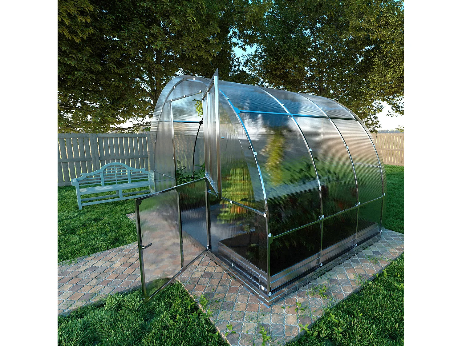 Klasika Greenhouses Tube KLASIKA Gewächshaus 6m² 3m x 2m Mit 4 mm Polycarbonatabdeckung