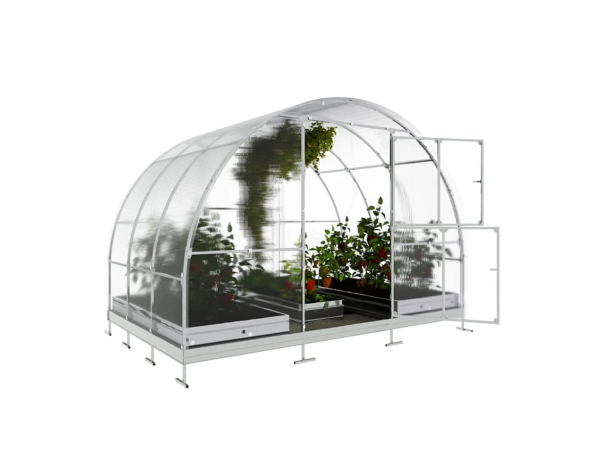 Klasika Greenhouses Tube KLASIKA Gewächshaus 6m² 3m x 2m Mit 4 mm Polycarbonatabdeckung