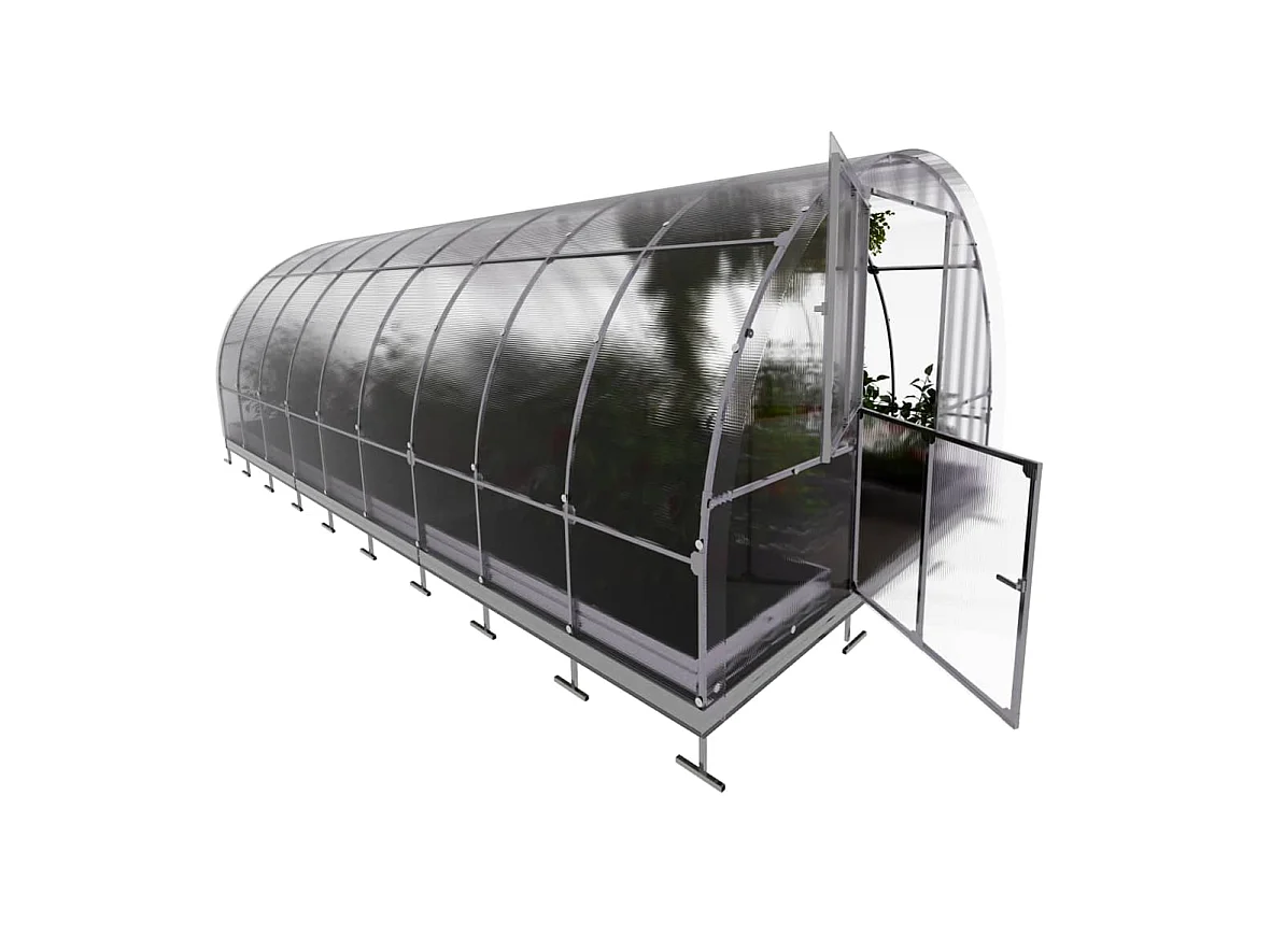 Klasika Greenhouses Tube KLASIKA Gewächshaus 18m² 3m x 6m Mit 4 mm Polycarbonatabdeckung