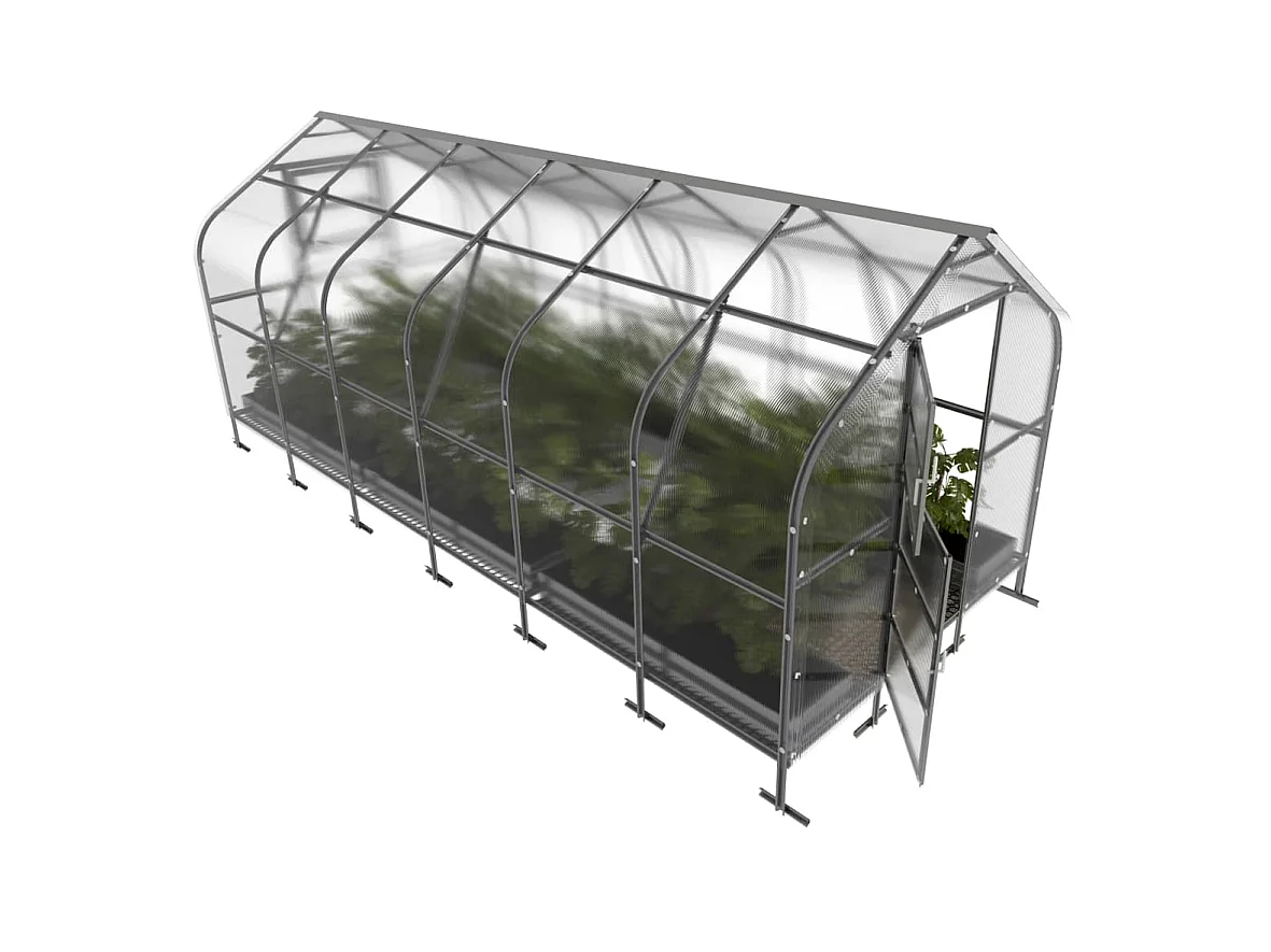 Klasika Greenhouses Drop KLASIKA Gewächshaus 15m² 2,5m x 6m Mit 4 mm Polycarbonatabdeckung