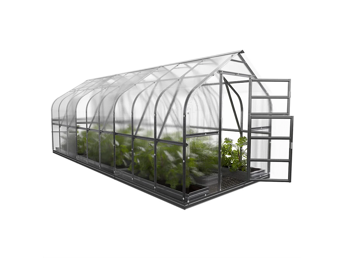 Klasika Greenhouses Standart KLASIKA Gewächshaus 15m² 2,5m x 6m Mit 4 mm Polycarbonatabdeckung & 3 Dachfensters