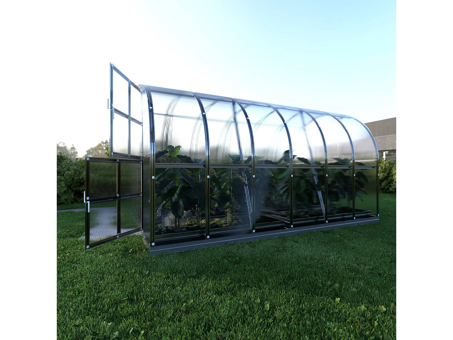 Klasika Greenhouses Arch KLASIKA Serre 12m² 3m x 4m Avec couverture en polycarbonate de 4 mm
