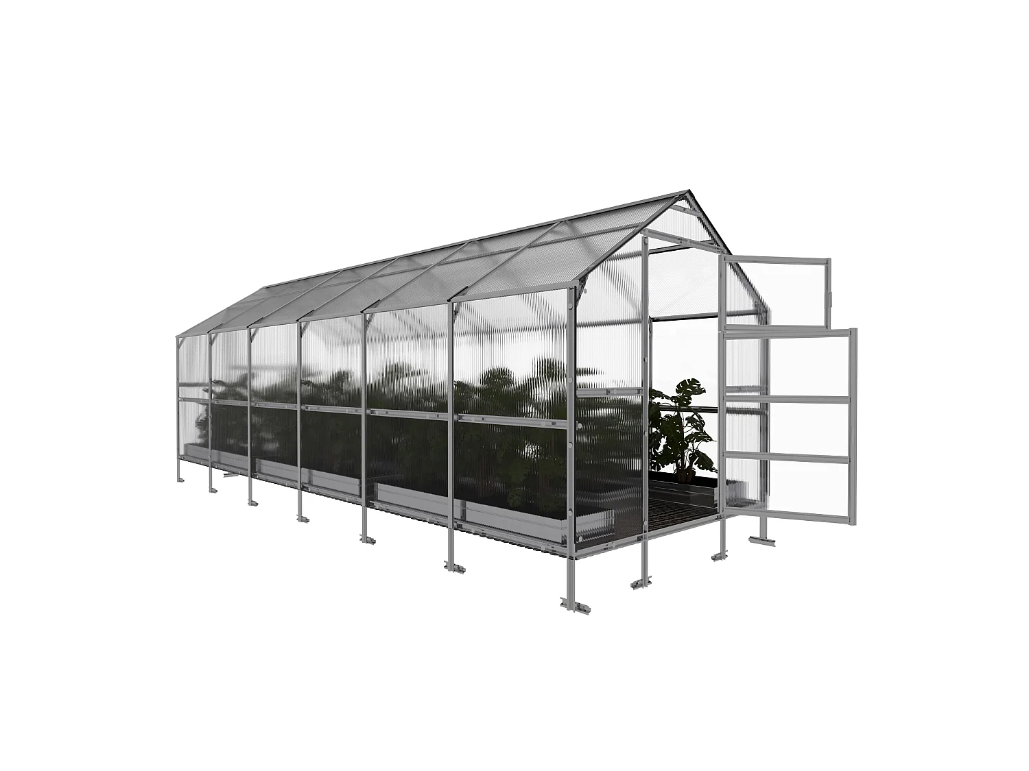Klasika Greenhouses Bernard KLASIKA Gewächshaus 2,35 x 6 m 14,1 m²  Mit 6 mm Polycarbonatabdeckung